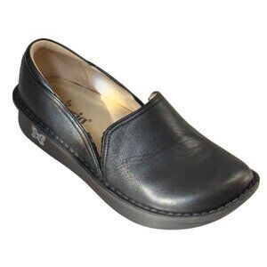 ALEGRIA Debra Women's Black Leather Shoes Clogs Comfortable Casual Size 38